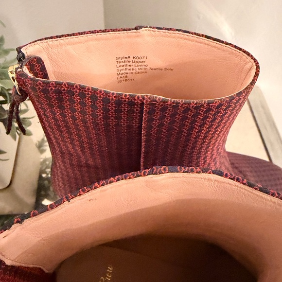 J.CREW rachel Sadie Ankle Boots Silk Tie Print  Size 11 - Picture 5 of 7